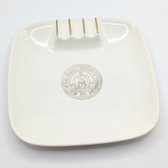 VTG Georgia Tech GT Ashtray Vintage Man Cave Alumni Collegiate Norsid Ceramics - Picture 3 of 10